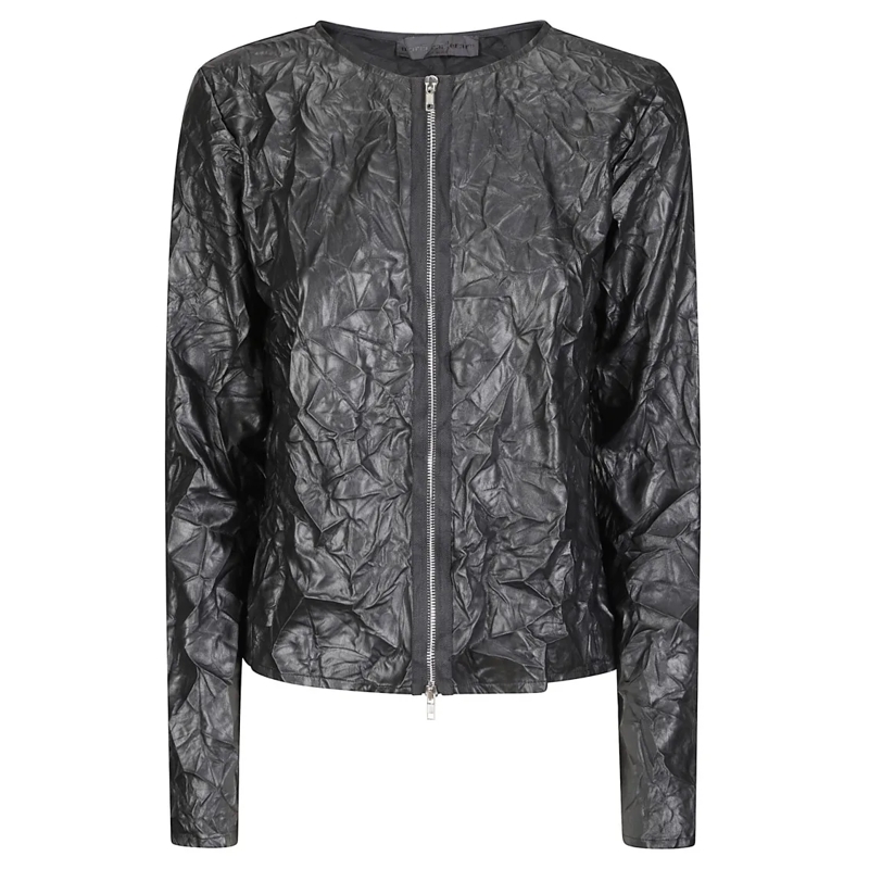 Maria Calderara Overgangsjas Wrinkled Jacket Black