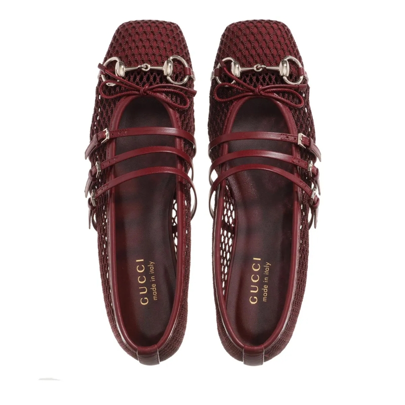 Gucci Ballerinas Mesh Ballerina Rosso(Image 5)