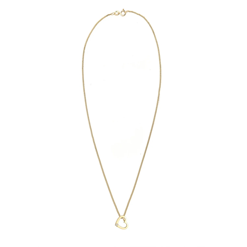 Elli Mittellange Halskette Halskette Herz Liebe Diamant (0.015 ct.) Love 585  gold(Image 3)