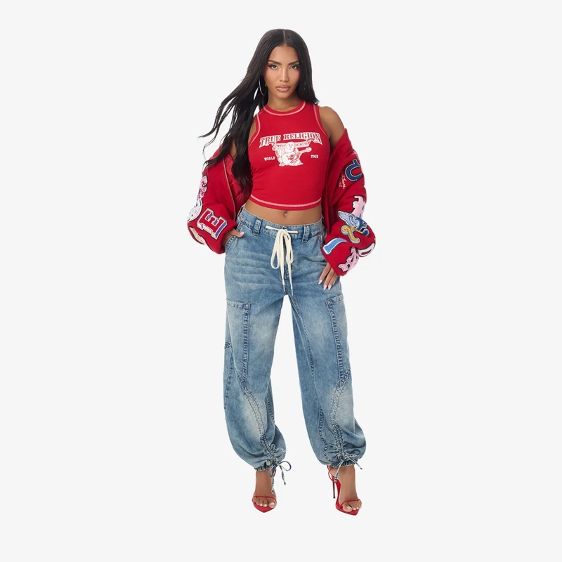 True Religion Jeans - Baggy Jogger- Denim-Optik- Weite Silhouette-  blau(Image 2)