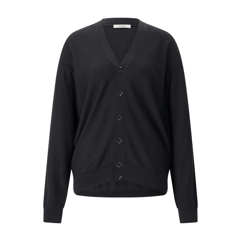 Lemaire Strickjacke Strickjacke aus Woll-Mix schwarz