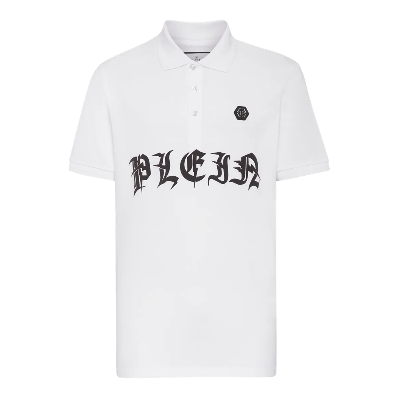 Philipp Plein Top Poloshirt Gothic Plein weiss