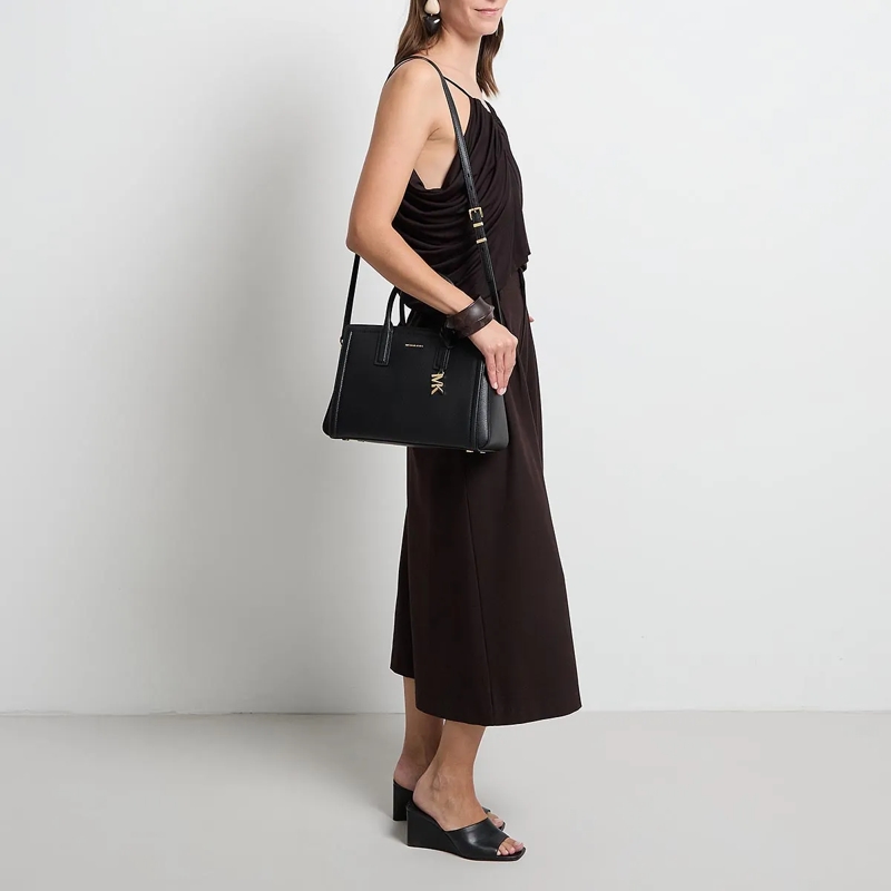 MICHAEL Michael Kors Satchel Michael Kors Laila Md Satchel Black(Image 3)
