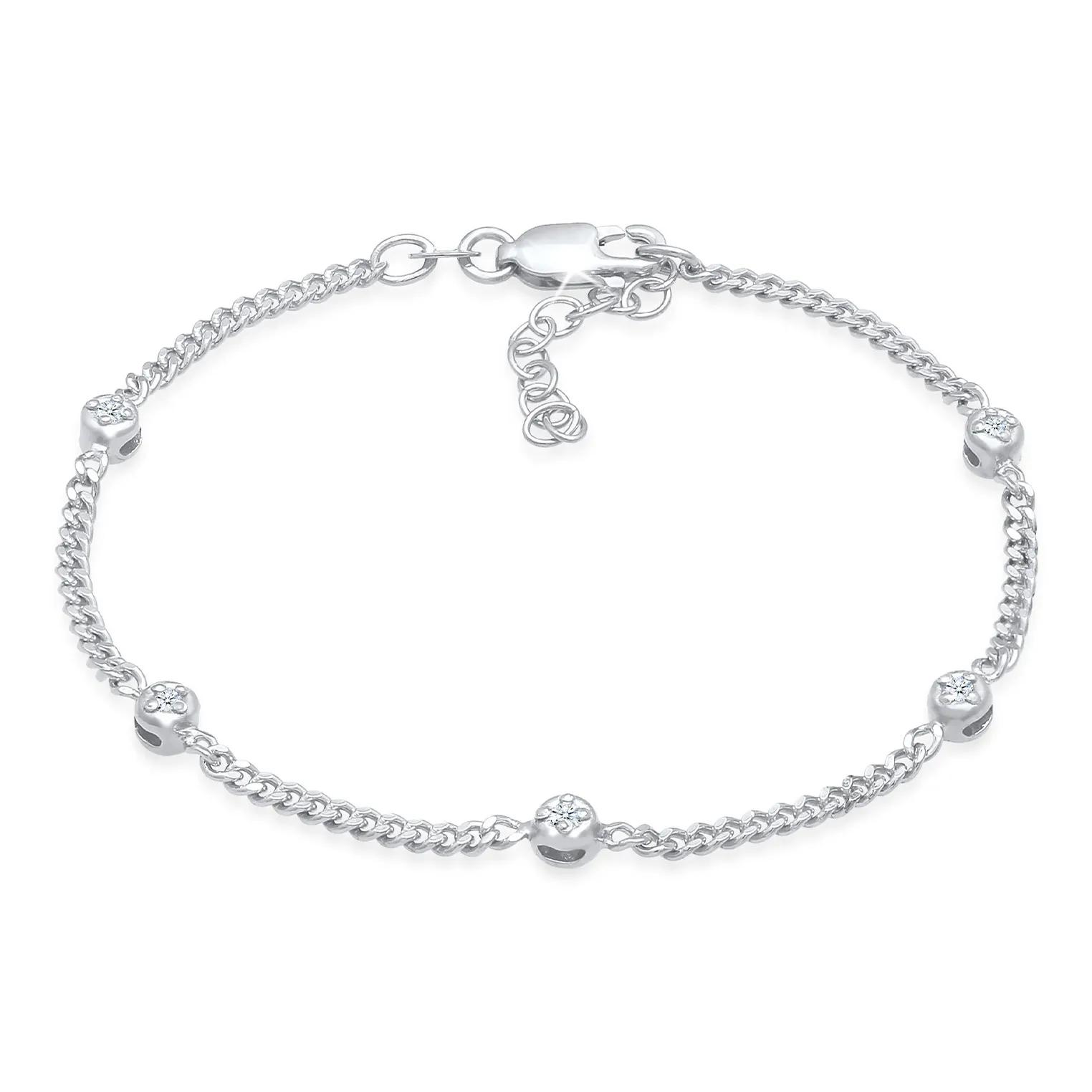 Elli Armbänder - Armband Diamant Elegant Klassik (0.075 ct) 925er S - Gr. 16 CM - in Silber - für Damen