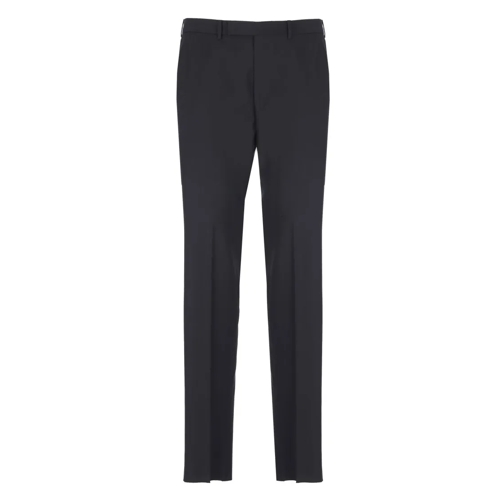Zegna Pantalons de costume Dark Blue Wool Pants Blue