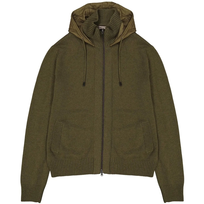 Herno T-Shirt Herno Cashmere Zipped Sweater grün