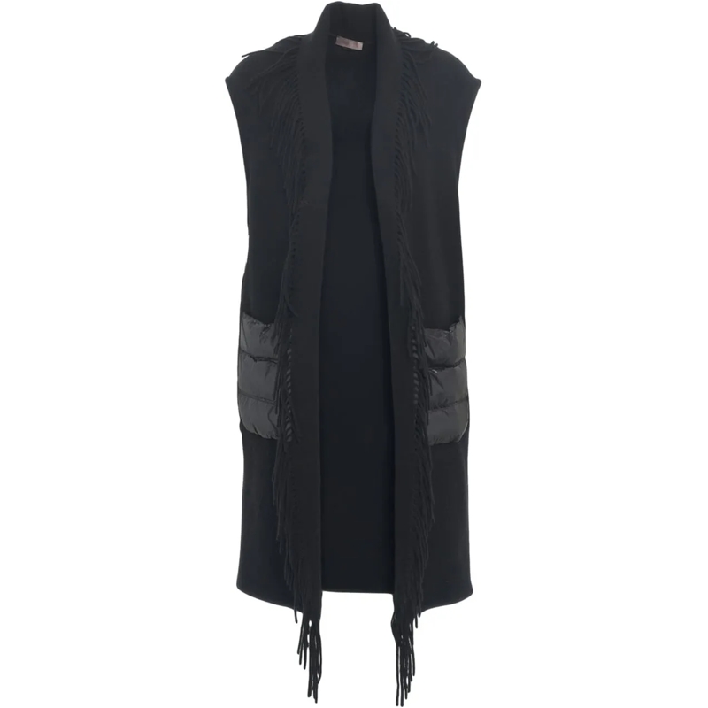 Herno  Vest with fringe detail schwarz