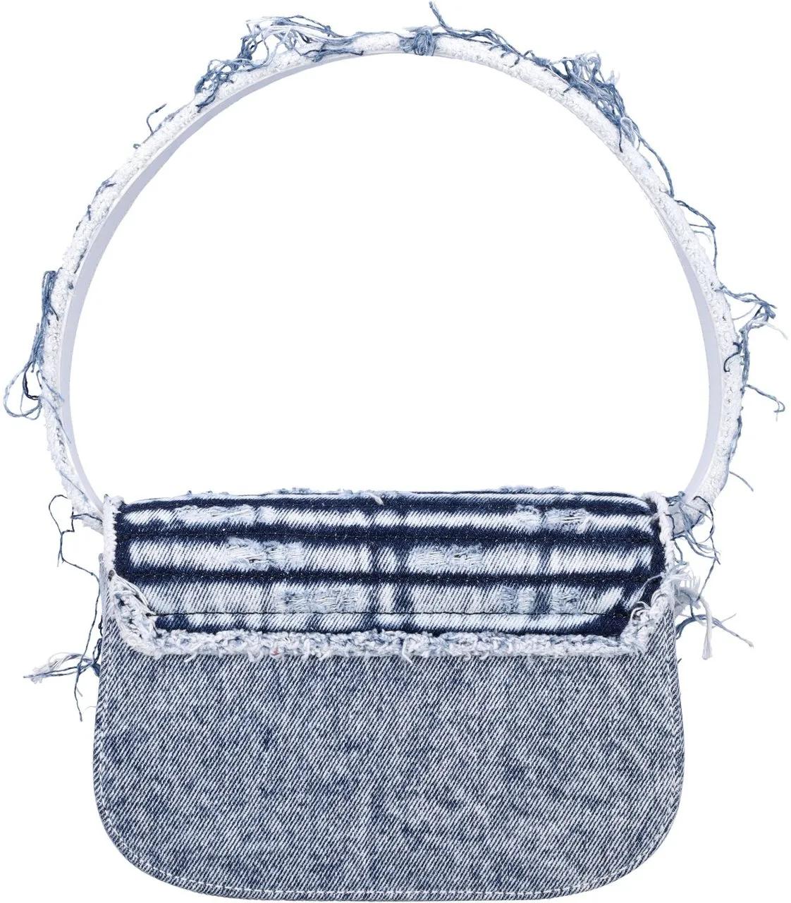 Diesel Crossbody bags 1Dr Bleached Denim Broken Blu in blauw