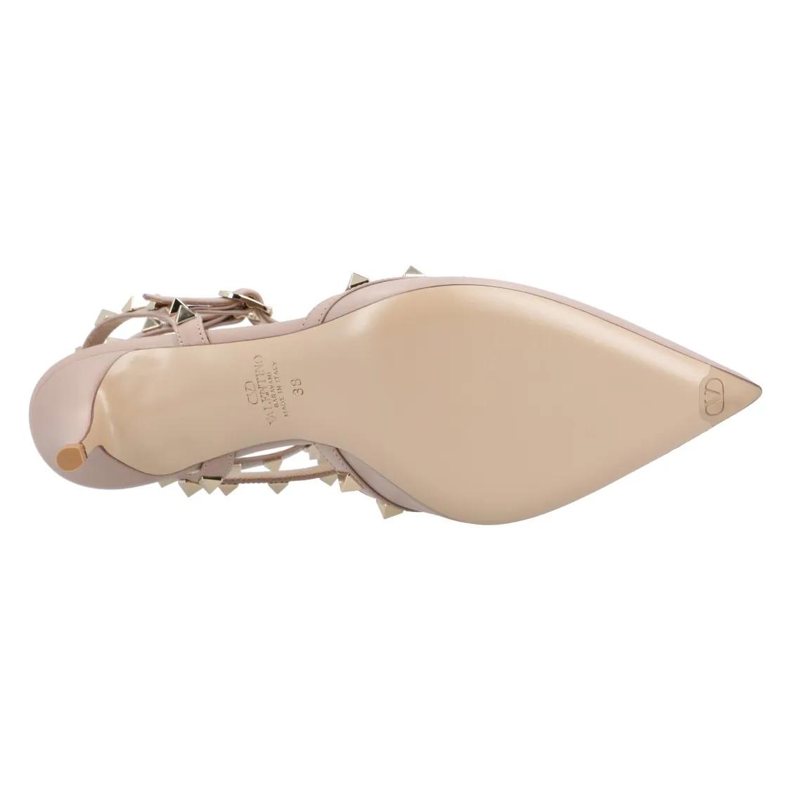 Thumbnail - Valentino Garavani Hohe Schuhe - Rockstud Leather Pumps - Gr. 37 (EU) - in Beige - für Damen