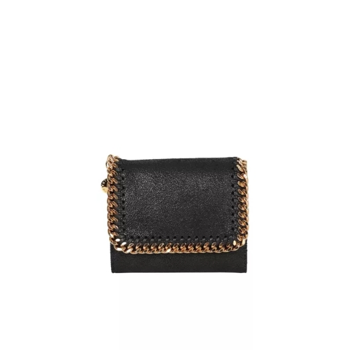 Stella McCartney Falabella Small Wallet Black Tri-Fold Portemonnee