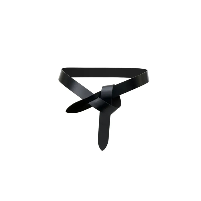 Isabel Marant Gürtel Lecce Leather Self-Tie Belt Black