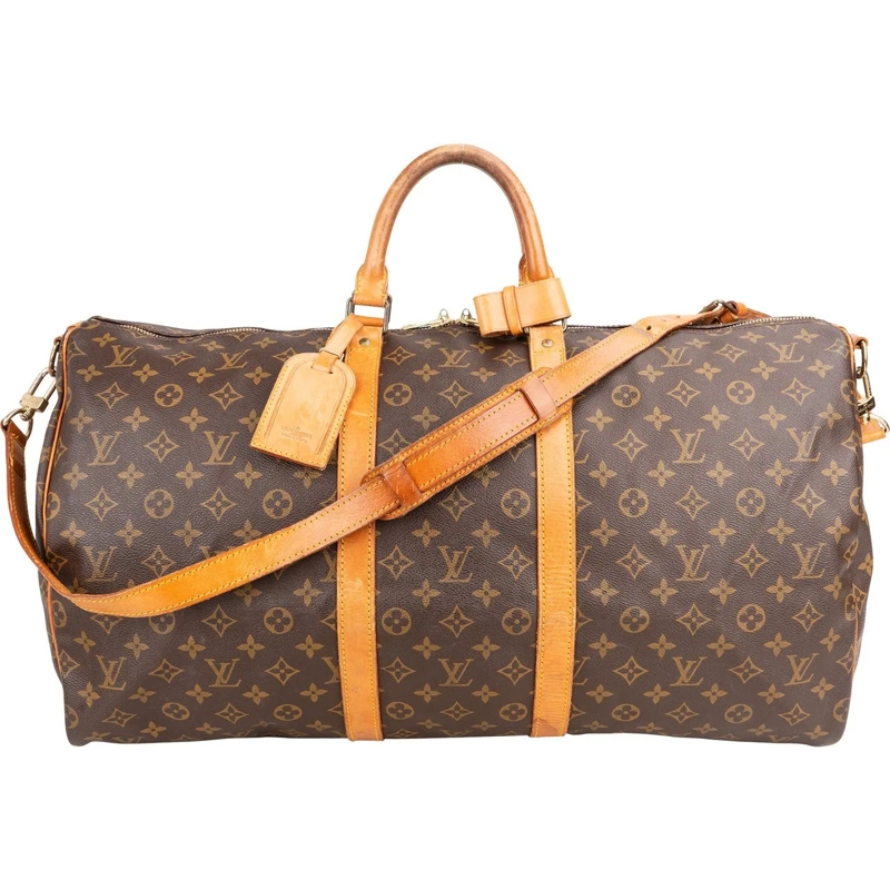 Louis Vuitton Tote Louis Vuitton Canvas Monogram Keepall 55 Bandoulie braun
