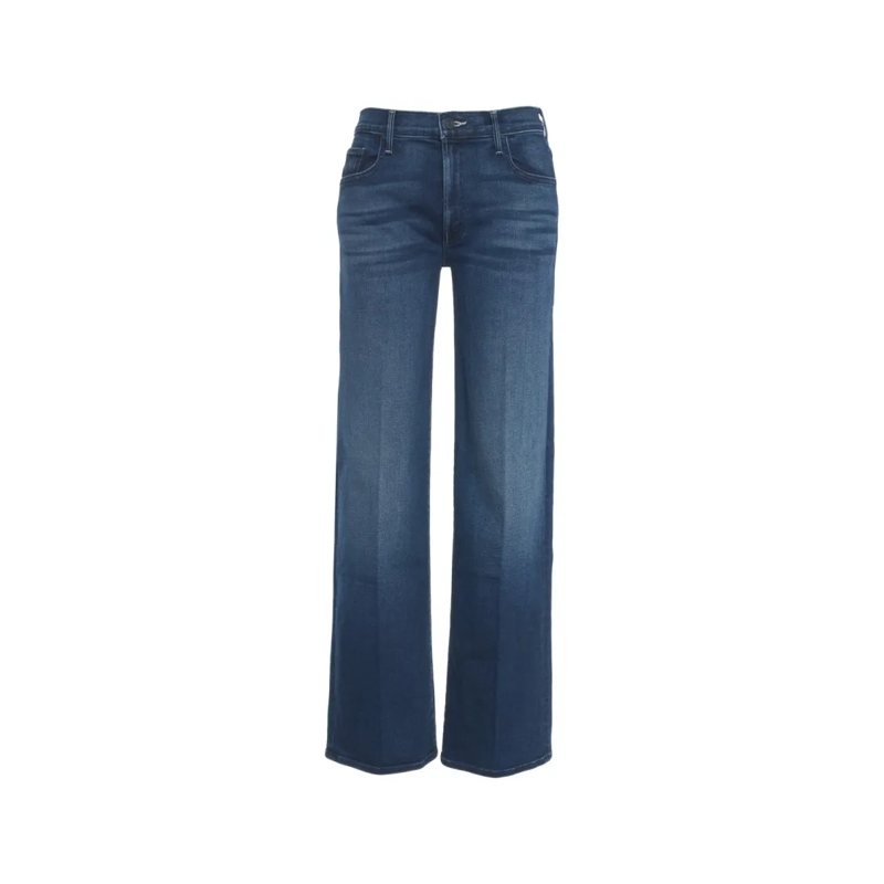 Mother Jeans Mid-Rise Five-Pocket Jeans With Slight Flare Hem Grey
