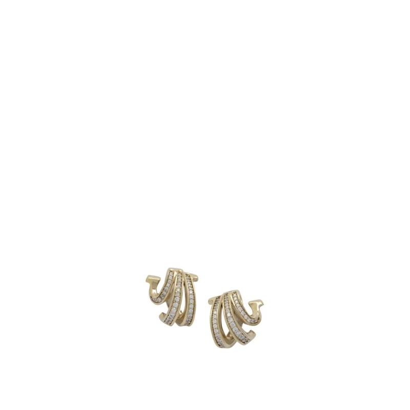 Salvatore Ferragamo Oorknopjes "Triplo Gancini" Earrings Gold
