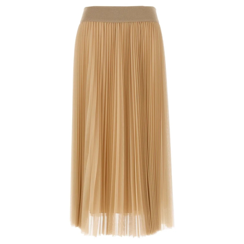 Fabiana Filippi Jupe midi Midi Skirt In Pleated Tulle Neutrals