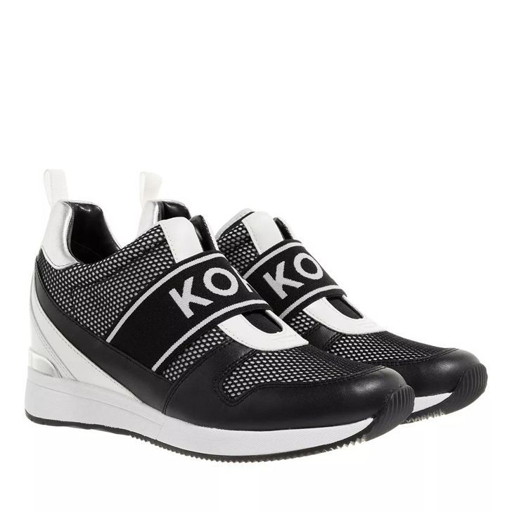 Michael Kors Maven Slip On Trainer Black Optic White Low Top Sneaker