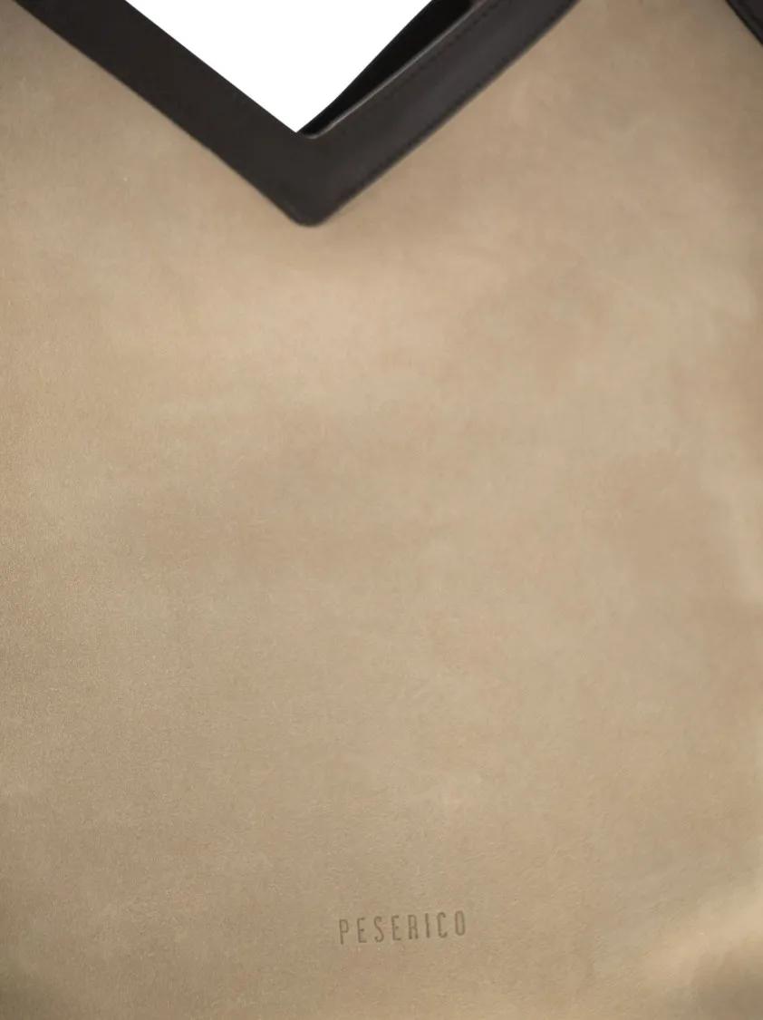Thumbnail - Peserico Shopper & Totes - Soft Suede Tote Bag With Removable Pouch And Adjus - Gr. unisize - in Beige - für Damen