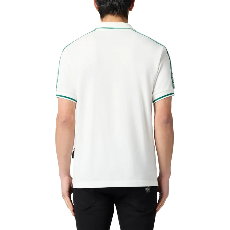Philipp Plein Top Piquet Polo T-Shirt Plein Tennis weiss(Image 2)