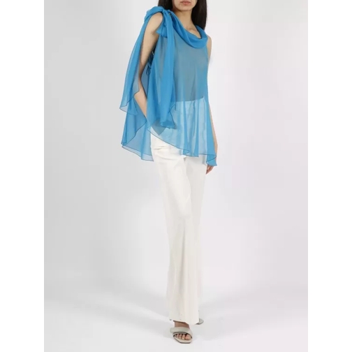 Alberta Ferretti  Silk Chiffon Blouse Blue