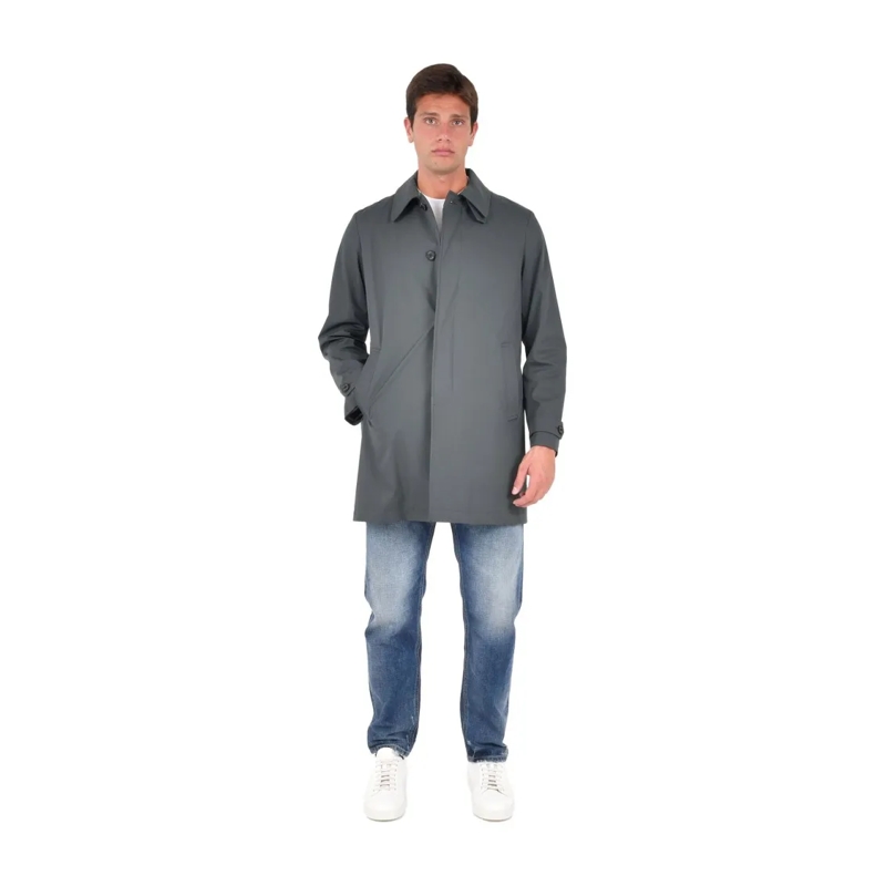 Drumohr  Windbreaker Jacket With Shirt Collar Grey