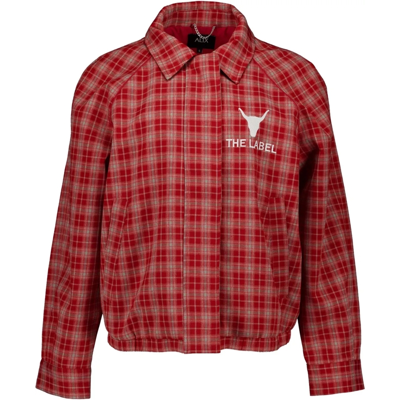 ALIX Trenchcoat Alix The Label Ladies Woven Checked Bomber Bomberj rot