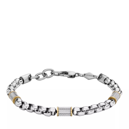 Fossil All Stacked Up Two-Tone Stainless Steel Chain Brac Armband
