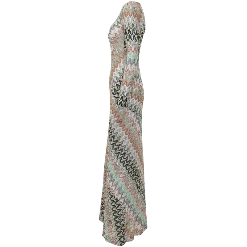 Missoni Maxikleid Abito Lungo in Maglia Fantasia Chevron mehrfarbig(Image 3)
