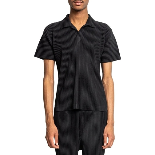 Issey Miyake T-shirts POLO SHIRT BLACK schwarz