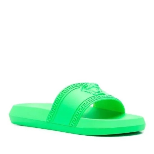 Versace Neon Green Medusa Slippers Green Slip-in skor