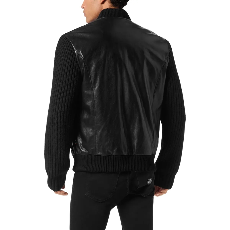 Philipp Plein Lederjacke Leather Bomber schwarz(Image 2)