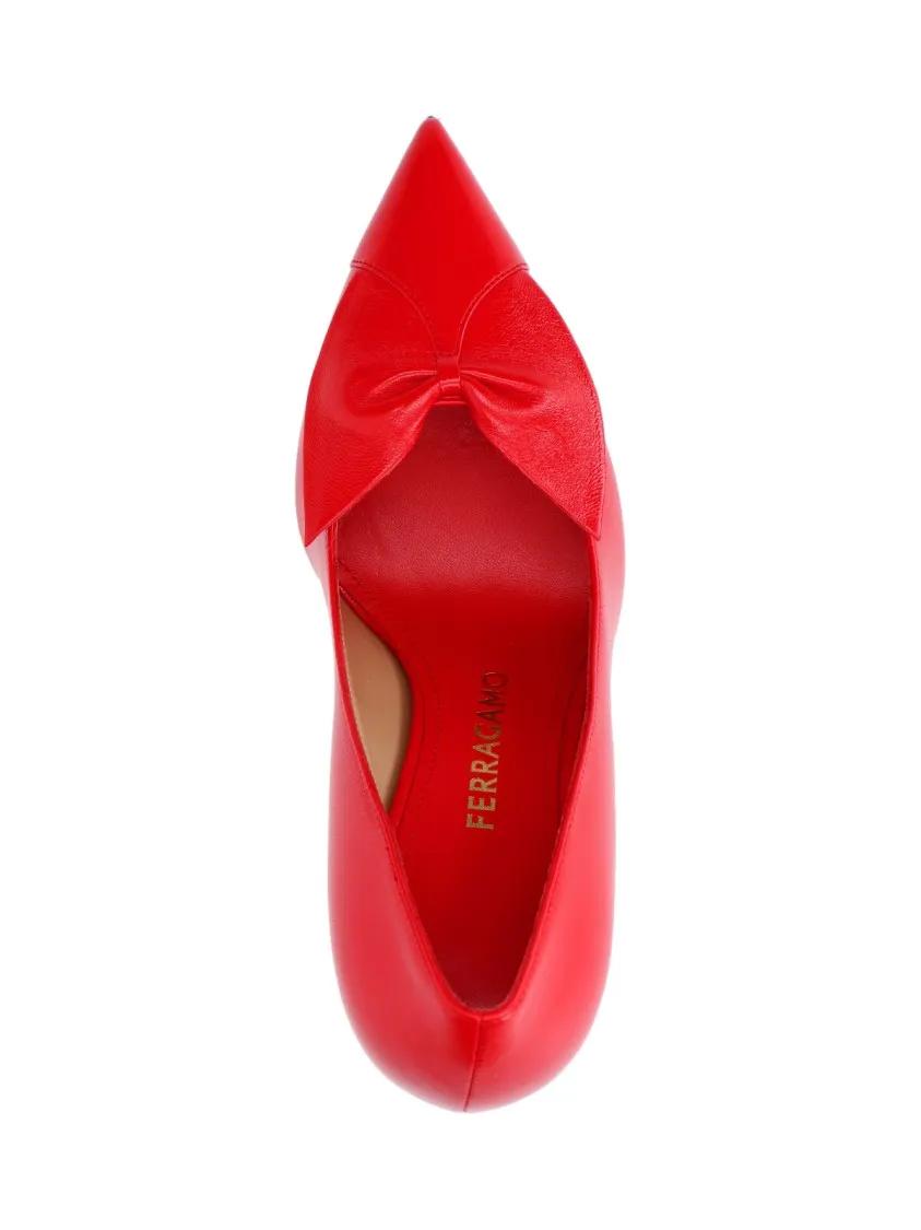 Thumbnail - Salvatore Ferragamo Hohe Schuhe - Pointed-Toe Pump With Mid-Height Stiletto Heel - Gr. 7 - in Rot - für Damen