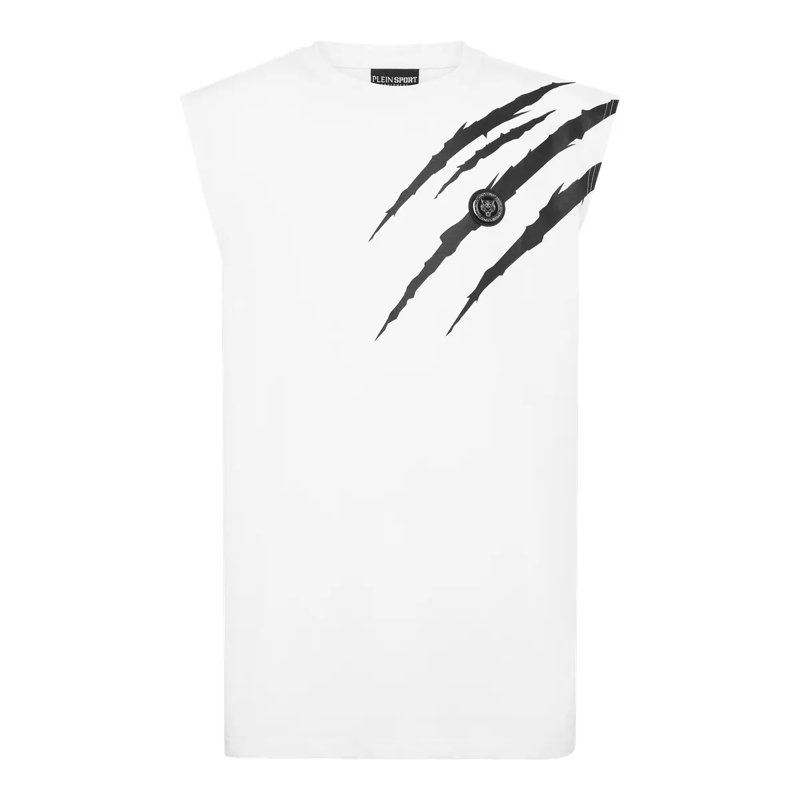 Plein Sport Top Tank-Top Scratch weiss