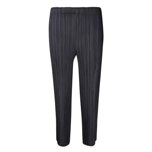 Issey Miyake Cropped Design Trousers Black 