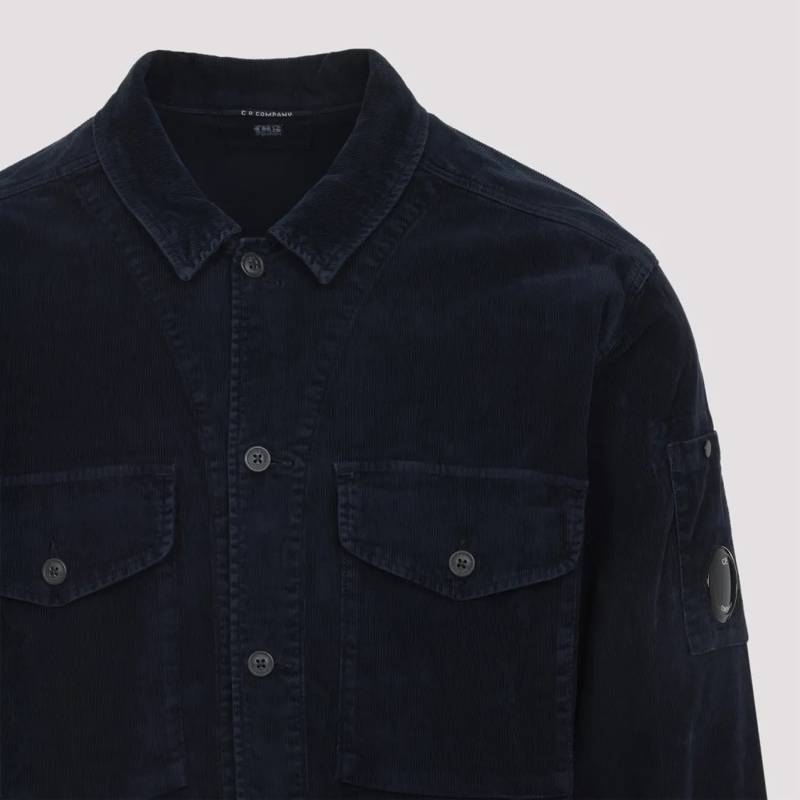 CP Company Hemd Textured Corduroy Overshirt With Pointed Collar Black(Image 3)