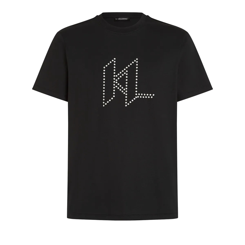 Karl Lagerfeld T-Shirt T-Shirt mit Karl DNA-Nieten schwarz