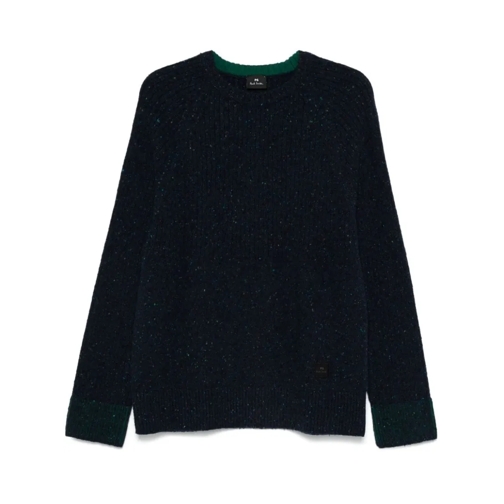 Paul Smith Pullover Navy Blue Wool Blend Sweater Blue