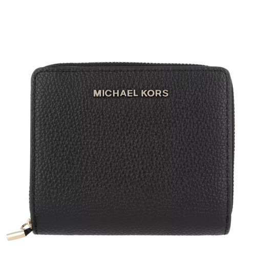 MICHAEL Michael Kors Medium Za Snap  Black Portemonnaie mit Zip-Around-Reißverschluss