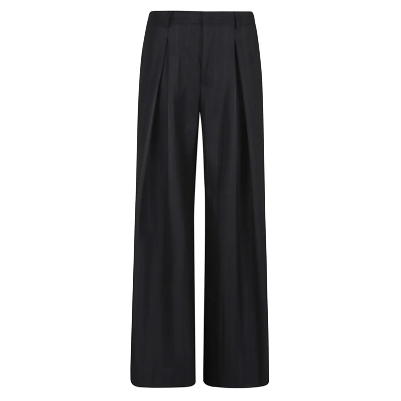 Andamane  Pinstriped Jacquard Trousers Black
