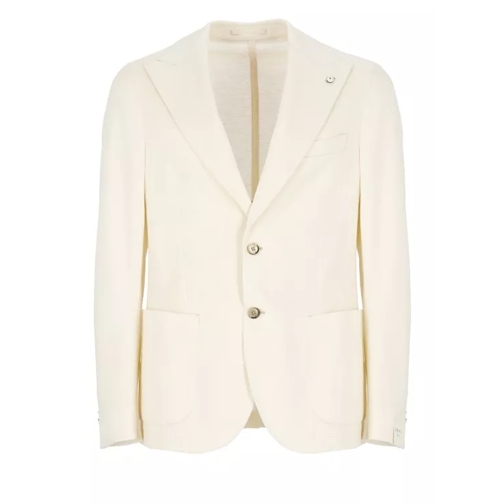 Lubiam Ivory Linen And Cotton Jacket Neutrals 