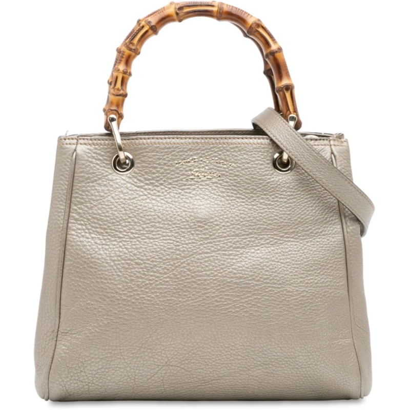 Gucci Sac à bandoulière Small Calfskin Bamboo Shopper Satchel gold