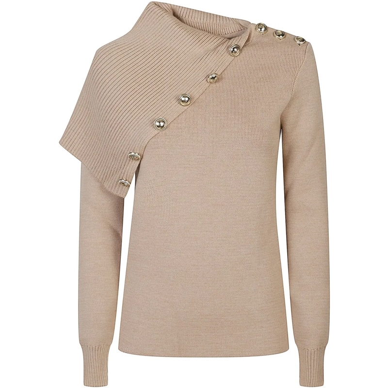 Paco Rabanne  Long Sleeve Sweater Nude & Neutrals beige