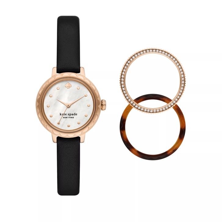 Kate spade black leather on sale watch