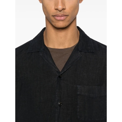 Boglioli Chemises Relaxed-Fit Navy Blue Overshirt With Camp Collar Black (Image 2)