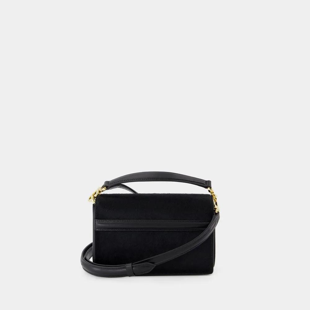 TOTEME Crossbody bags Mini T-Flap Pony Hair Bag Leather Black in zwart