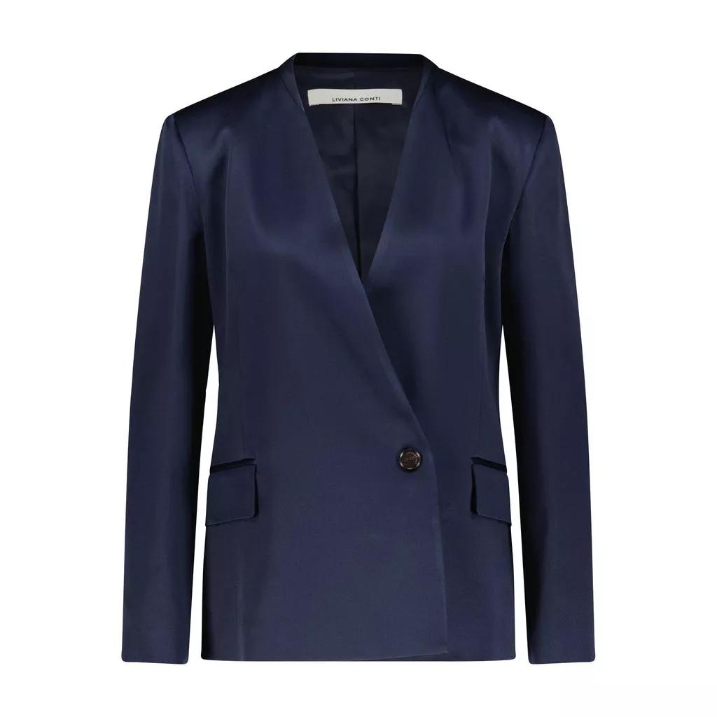 Liviana Conti Blazer aus Satin 48104299233626 Dunkelblau