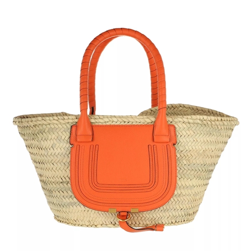 Chloé Marcie Carryall Basket Bag Calfskin Arancione Basket Bag