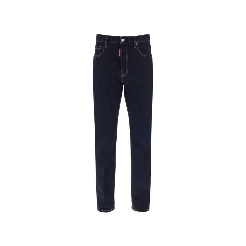 Dsquared2 Jeans Straight-Leg Cotton Denim Jeans With Logo Detail Black