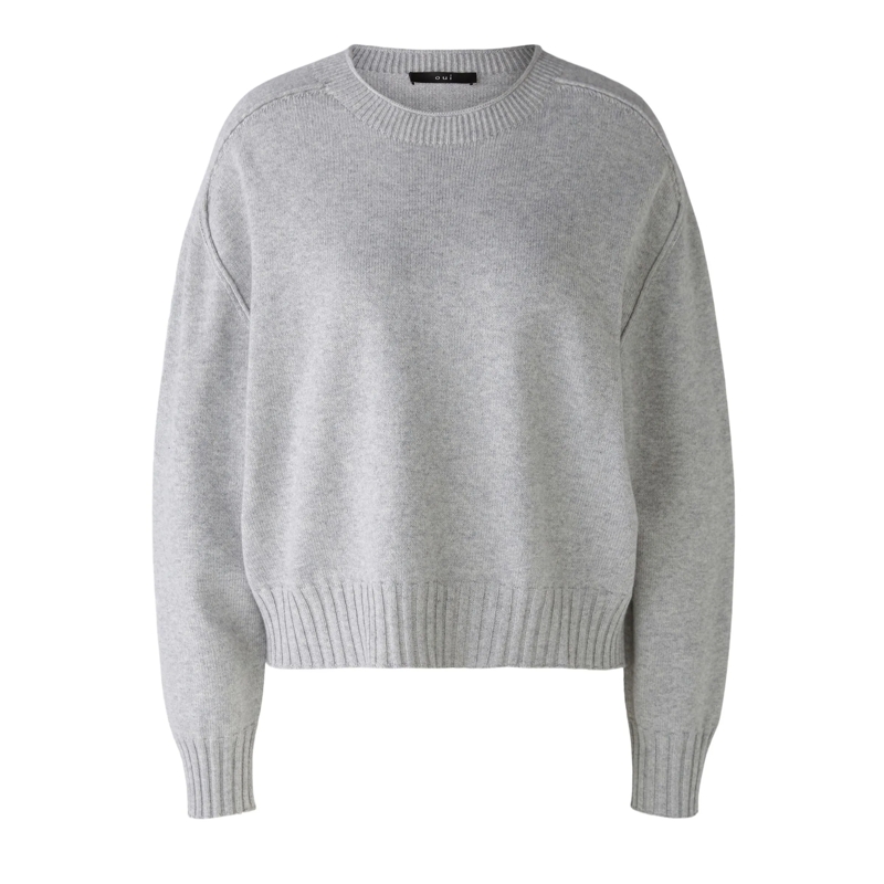 Oui Sweatshirt Pullover hell-grau