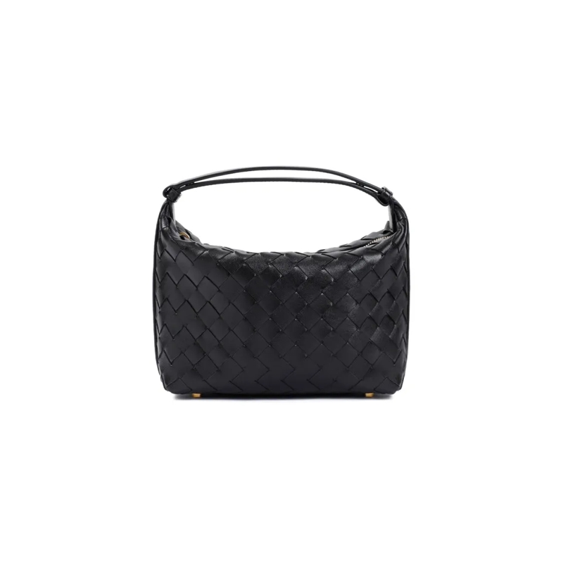 Bottega Veneta Sac à bandoulière Mini Wallace Intreccio 15 Handbag In Interwoven Bl Black