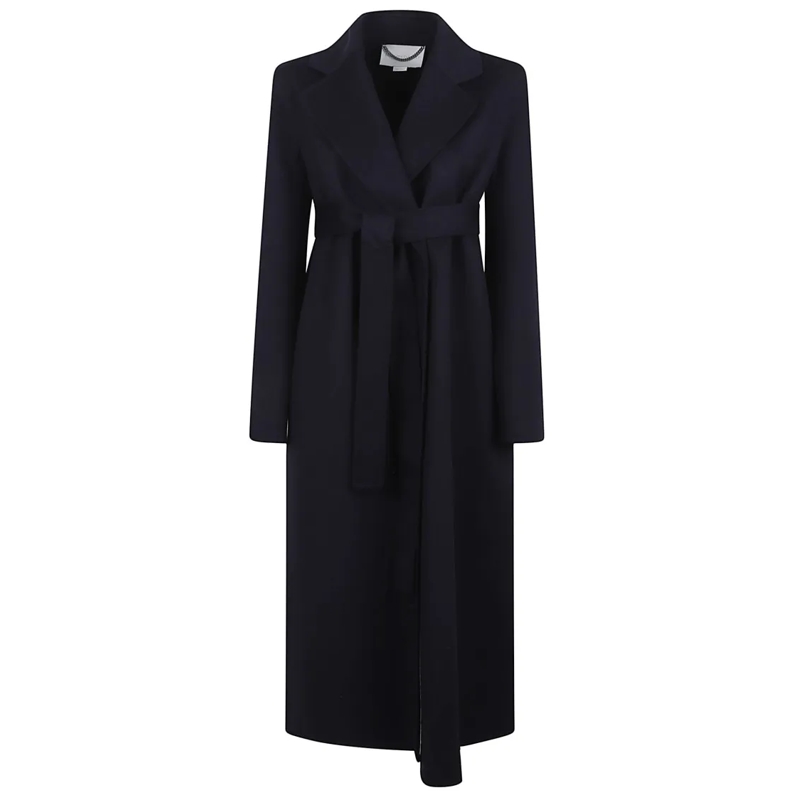 Stella McCartney Bontjassen Long Tailored Coat With Deep V-Neckline Black